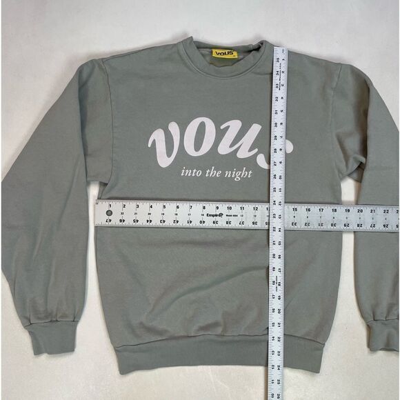Vous Church Into The Night Crewneck Sweatshirt Women Small Green - Picture 5 of 5